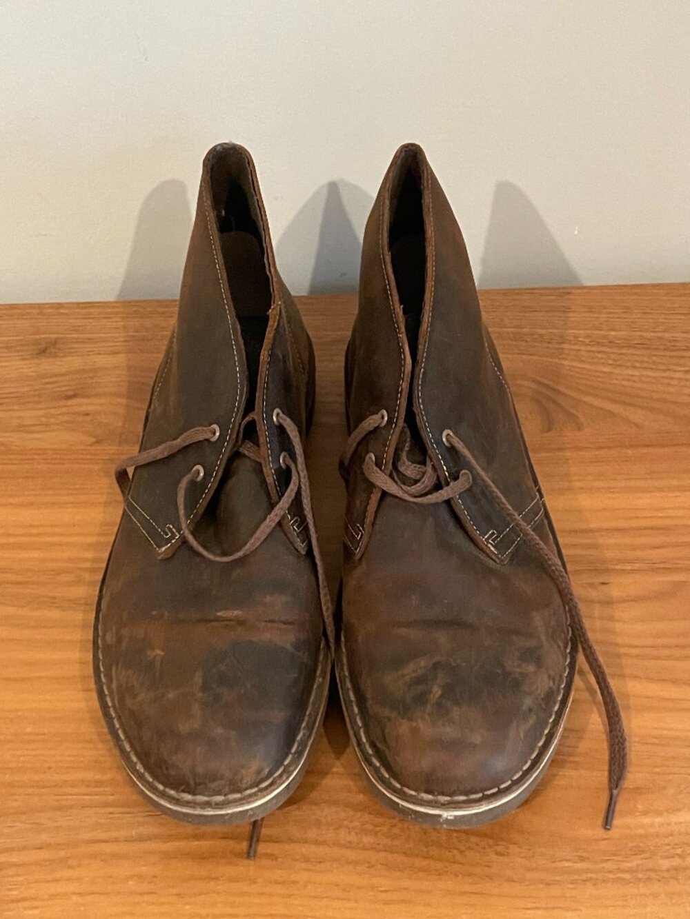Clarks Bushacre 2 Men's Leather Chukka Boots - Beeswax Brown - Size 11 - Excelle
